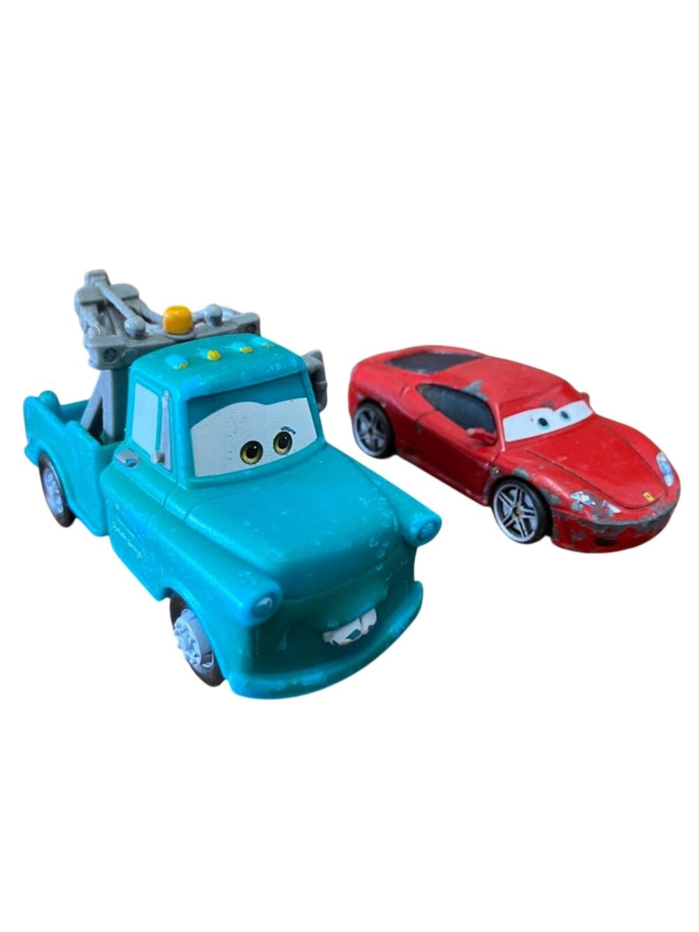 DISNEY Pixar Cars Michael Schumacher Ferrari F430 Red Diecast Blue Mater Lot